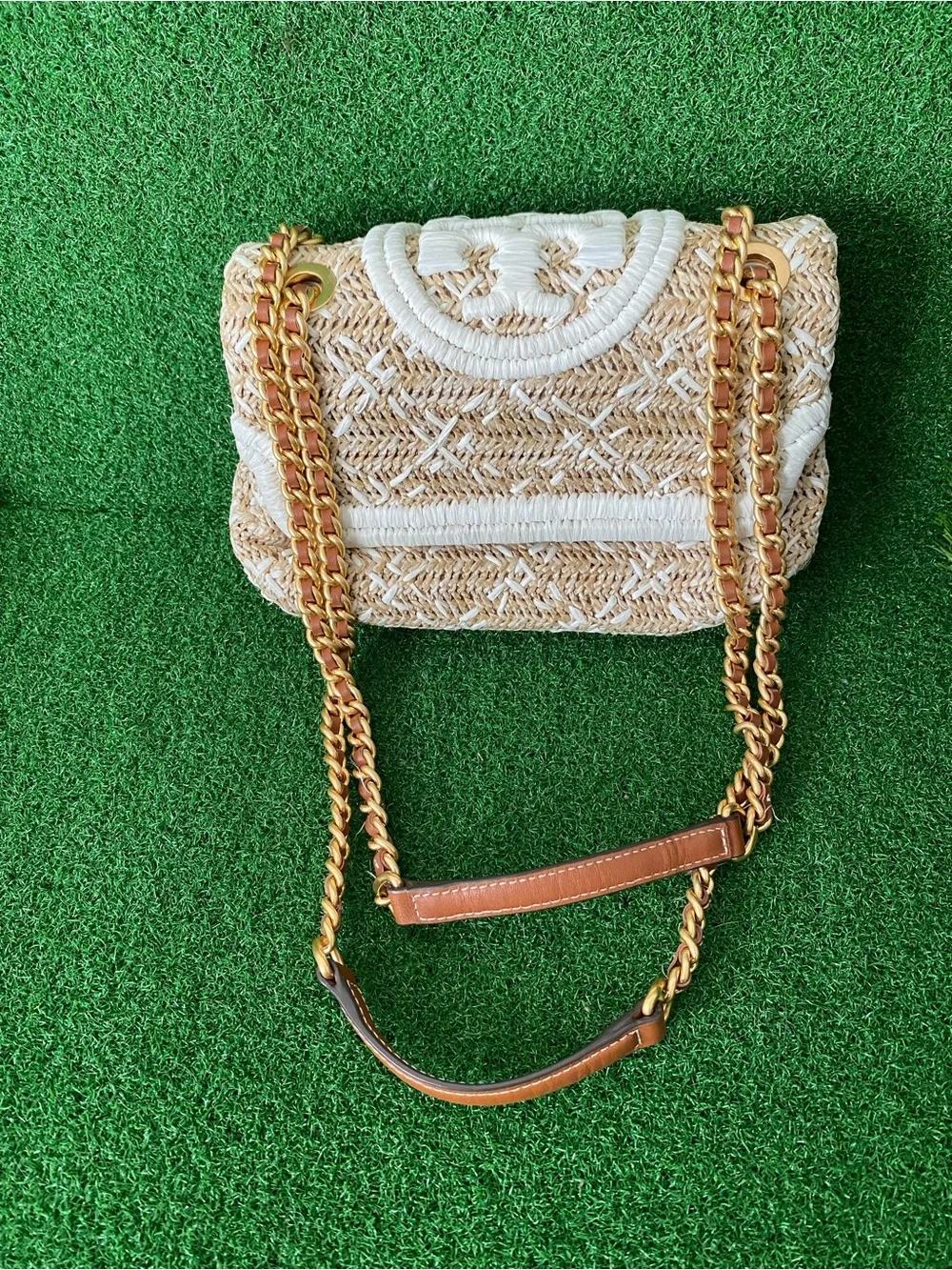 Tory Burch Raffia Shoulder Bag Shoulder Bags, 10”x7” (Jul 026)